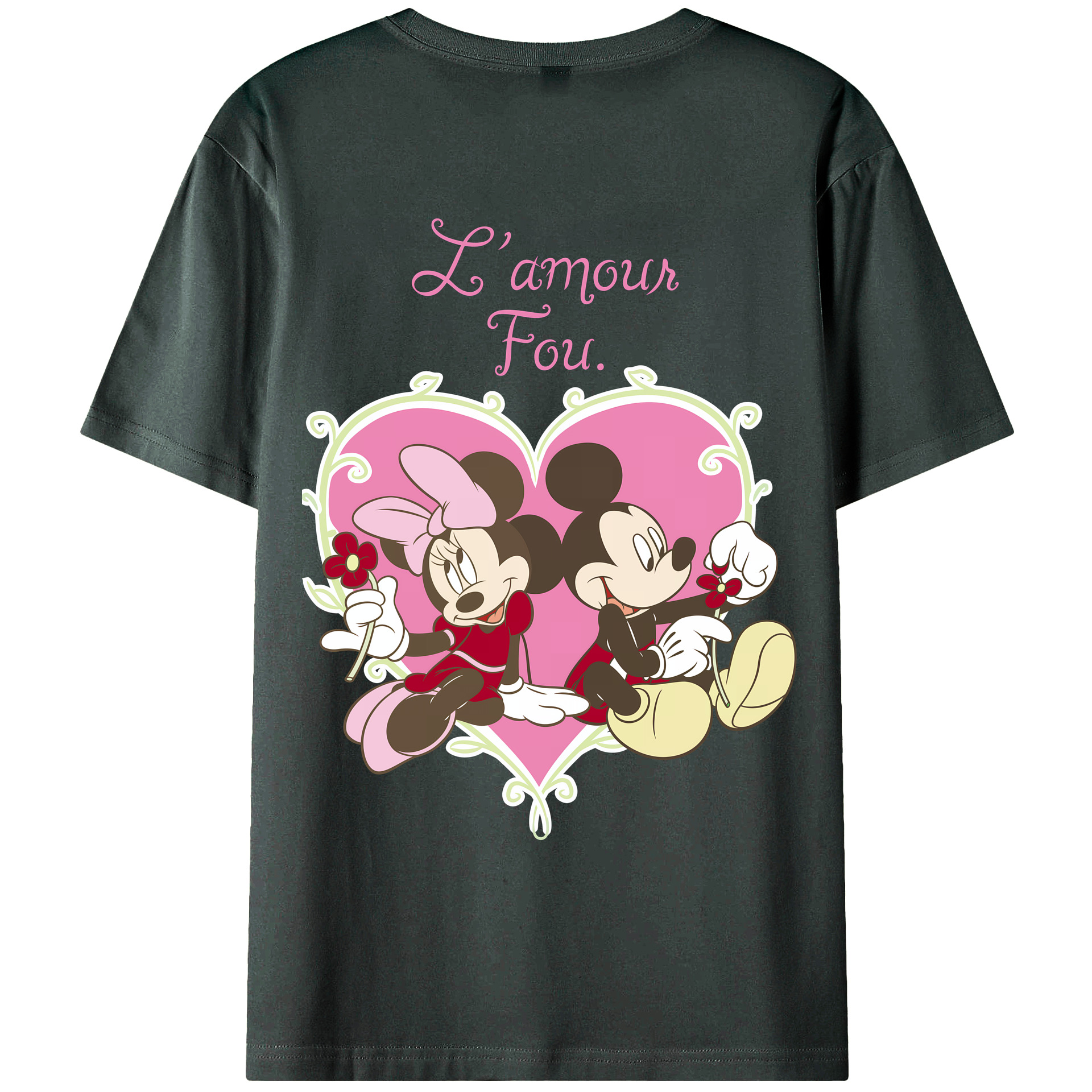 （画像用） ミッキーマウス Mickey Mouse 綿100％ メンズ半袖Tシャツ（バックプリント） 通気性